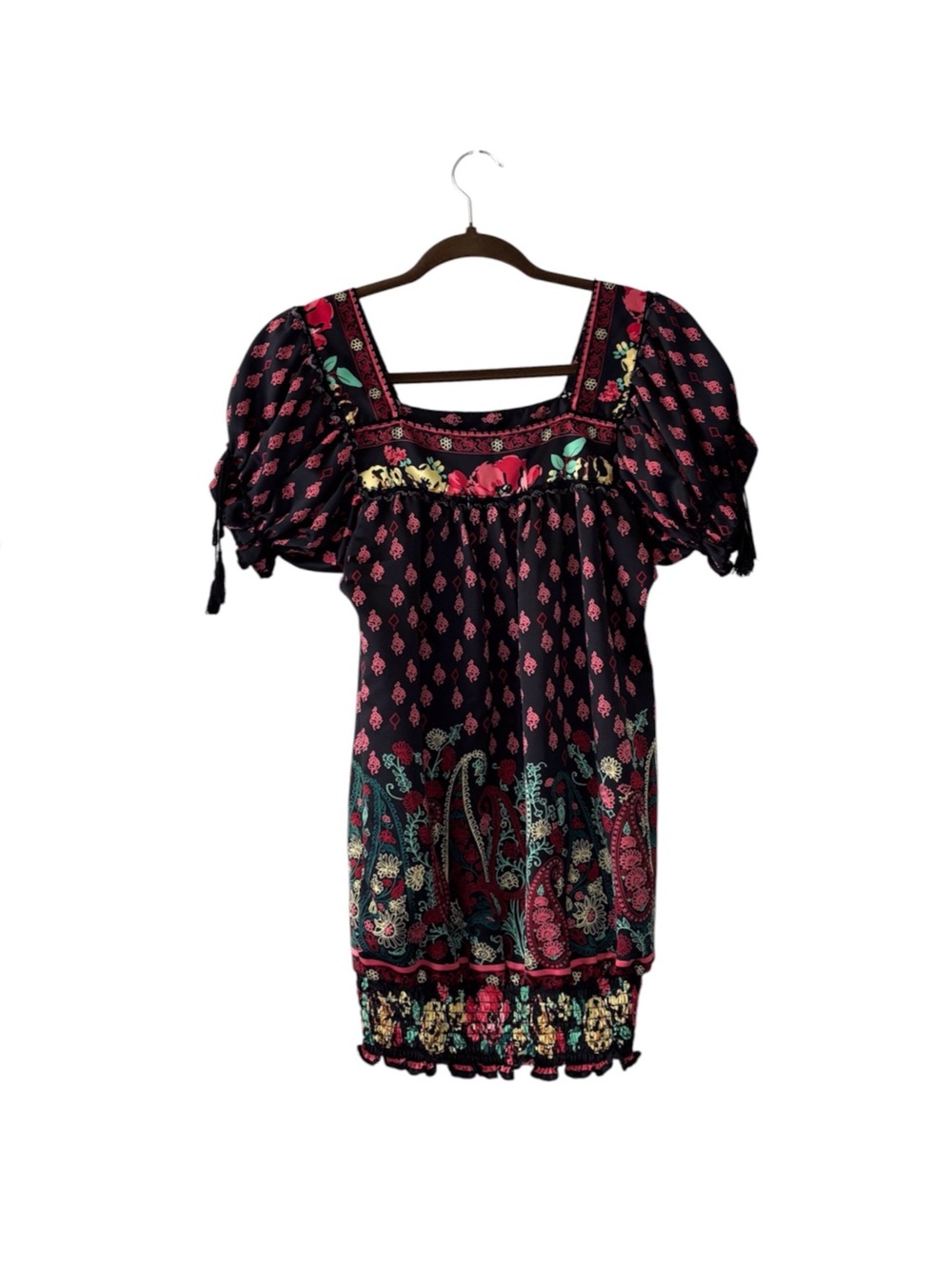 Vintage Y2K Rampage Boho Tunic Top Mini Dress Asian Inspired Print M